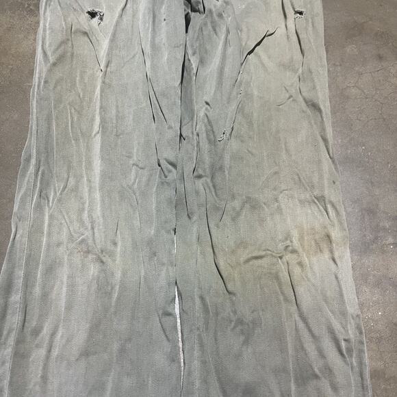 Vintage 50s Green Straight Leg Cotton Workwear Chinos 26x31 - Picture 2 of 8